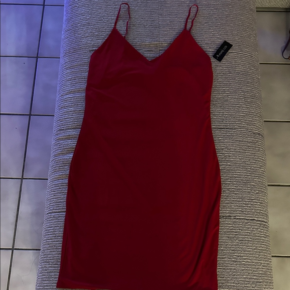 Mind Code Red Slip Dress